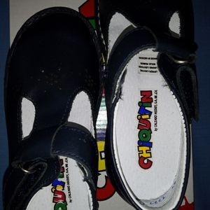 Childs Chiquitin Black Leather Shoes